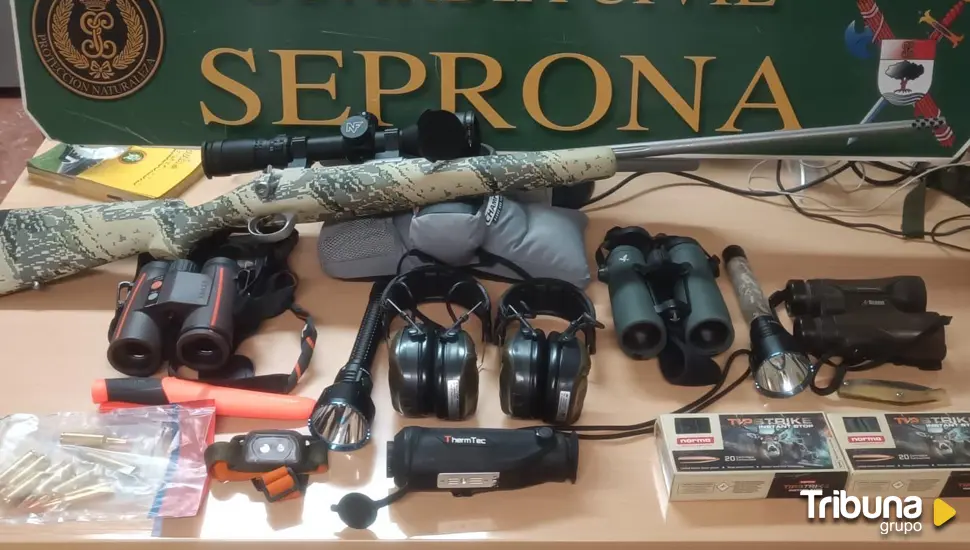 Sorprendidos por la Guardia Civil cazando por la noche en un coto cercano a Medinaceli