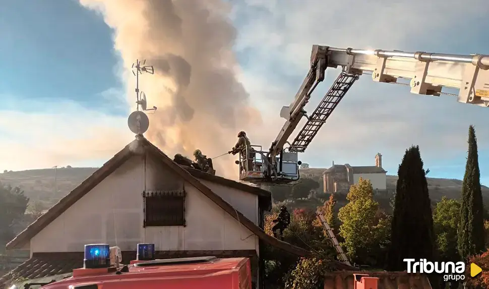 Los bomberos de Soria intervienen en un incendio en Garray